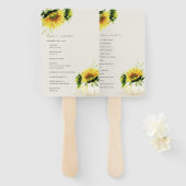 Rustic Sunflower Pumpkin Floral Wedding Programme Handwaaier (Voorkant en achterkant)