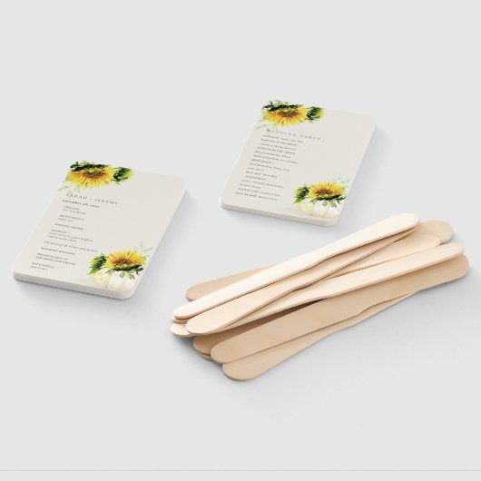 Rustic Sunflower Pumpkin Floral Wedding Programme Handwaaier (Niet-gemonteerd)