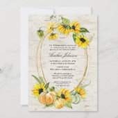 Rustic Sunflower Pumpkin Memorial Service Kaart (Voorkant)