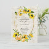 Rustic Sunflower Pumpkin Memorial Service Kaart (Staand voorkant)