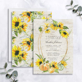 Rustic Sunflower Pumpkin Memorial Service Kaart