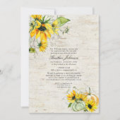 Rustic Sunflower Pumpkin Waterverf Birch Funeral Kaart (Voorkant)