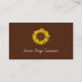 Rustic Sunflower QR code Boho Brown Visitekaartje (Voorkant)