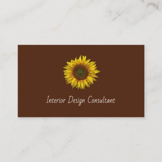Rustic Sunflower QR code Boho Brown Visitekaartje (Voorkant)