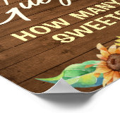 Rustic Sunflower Raad Hoeveel Zoete Traktaties Spe Poster (Hoek)