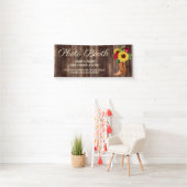 Rustic Sunflower Red Roses Boots Photo Booth Spandoek (Insitu)