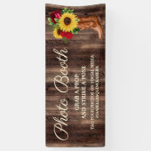 Rustic Sunflower Red Roses Boots Photo Booth Spandoek (Verticaal)