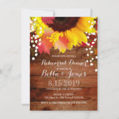 Rustic Sunflower Rehearsal Dinner Invitations Kaart (Voorkant)