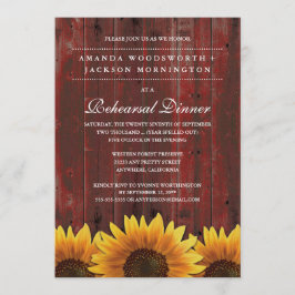 Rustic Sunflower Rehearsal Dinner Invitations Kaart