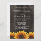 Rustic Sunflower Rehearsal Dinner Invitations Kaart (Voorkant)