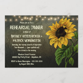 Rustic Sunflower Rehearsal Dinner Invitations Kaart