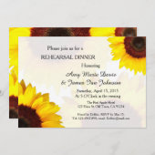 Rustic Sunflower Rehearsal Dinner Invitations Kaart (Voorkant / Achterkant)