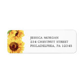 Rustic Sunflower Return Address Label (Voorkant)