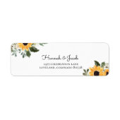 Rustic Sunflower Return Address Labels (Voorkant)
