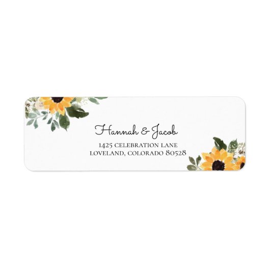 Rustic Sunflower Return Address Labels (Voorkant)