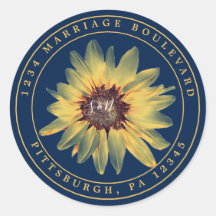 Rustic Sunflower Return Address Sticker