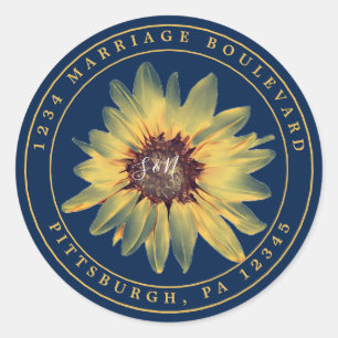 Rustic Sunflower Return Address Sticker