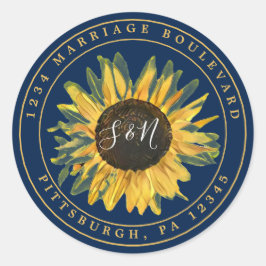 Rustic Sunflower Return Address Sticker