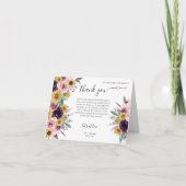 Rustic Sunflower Roos Burgundy Herfst herfst bruil Bedankkaart (Voorkant)