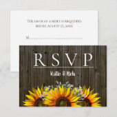 Rustic Sunflower RSVP Aankondiging (Voorkant / Achterkant)