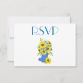 Rustic Sunflower RSVP Kaart (Voorkant)