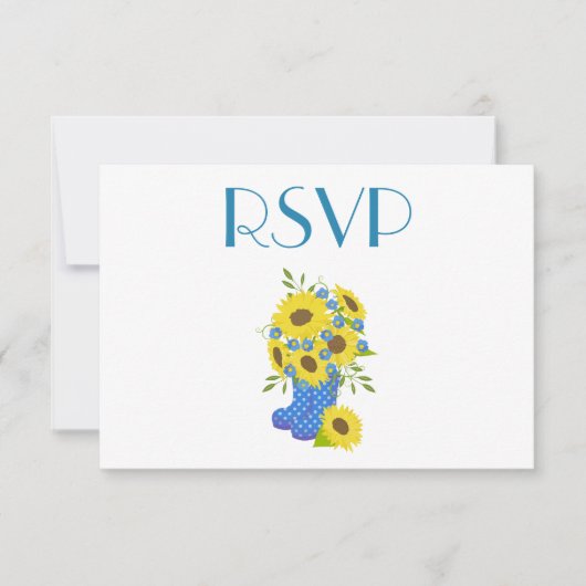 Rustic Sunflower RSVP Kaart (Voorkant)