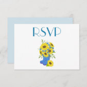Rustic Sunflower RSVP Kaart (Voorkant / Achterkant)
