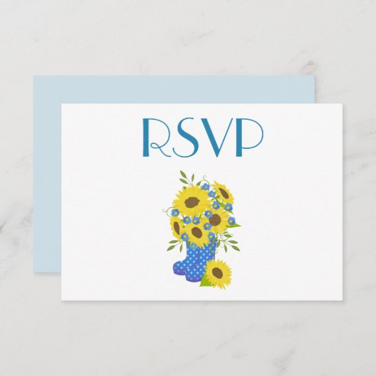 Rustic Sunflower RSVP Kaart (Voorkant / Achterkant)