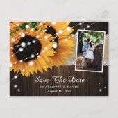 Rustic Sunflower Save the Date Photo Briefkaarten (Voorkant)