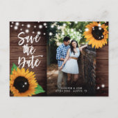Rustic Sunflower Save the Date Photo Briefkaarten (Voorkant)