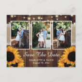 Rustic Sunflower Save the Date Photo Briefkaarten (Voorkant)
