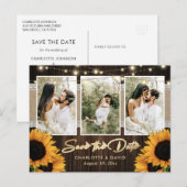 Rustic Sunflower Save the Date Photo Briefkaarten (Voorkant / Achterkant)