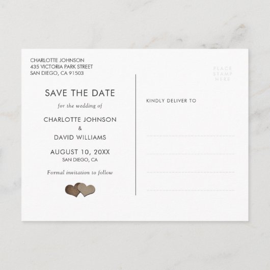 Rustic Sunflower Save the Date Photo Briefkaarten (Achterkant)