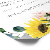 Rustic Sunflower Selfie Station Huwelijks Hashtag Poster (Hoek)