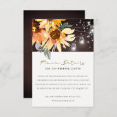 RUSTIC SUNFLOWER STARRY MASON JAR WEDDING GEGEVENS INFORMATIEKAARTJE (Voorkant / Achterkant)