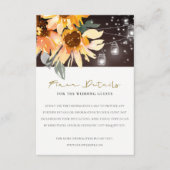 RUSTIC SUNFLOWER STARRY MASON JAR WEDDING GEGEVENS INFORMATIEKAARTJE (Voorkant)