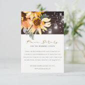 RUSTIC SUNFLOWER STARRY MASON JAR WEDDING GEGEVENS INFORMATIEKAARTJE (Staand voorkant)
