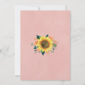 Rustic Sunflower String Light Peach Floral Wedding Kaart (Achterkant)