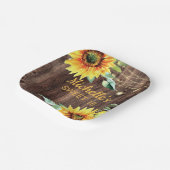 Rustic Sunflower String Light Sweet 16 Birthday Papieren Bordje (Gebogen)