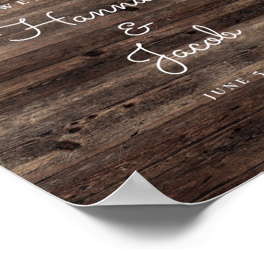 Rustic Sunflower String Light Wedding Welcome Poster (Hoek)