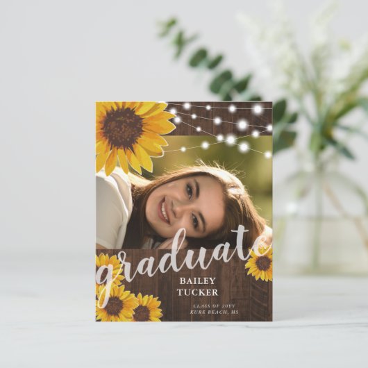 Rustic Sunflower String Lights Afstuderen (Staand voorkant)