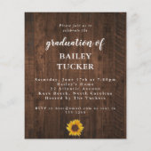 Rustic Sunflower String Lights Afstuderen (Achterkant)