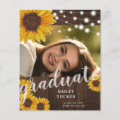 Rustic Sunflower String Lights Afstuderen (Voorkant)