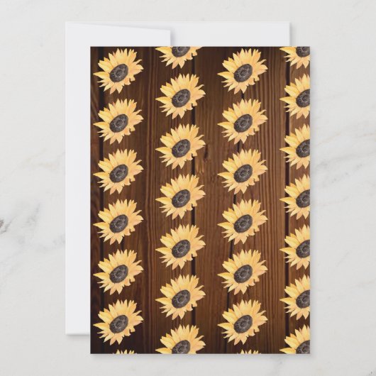 Rustic Sunflower String Lights Afstuderen Invitat Kaart (Achterkant)