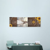Rustic Sunflower String Lights Afstuderen Spandoek (Beurs)