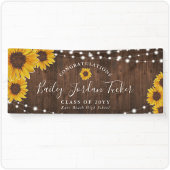 Rustic Sunflower String Lights Afstuderen Spandoek