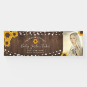 Rustic Sunflower String Lights Afstuderen Spandoek (Horizontaal)