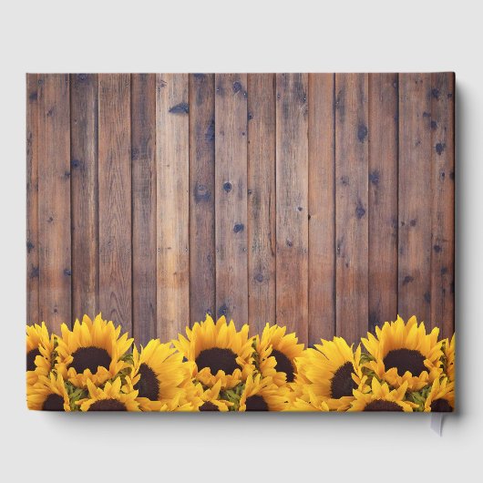 Rustic Sunflower & String Lights Country Wedding Gastenboek (Achterkant)