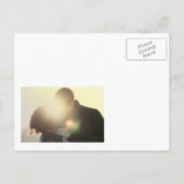 Rustic Sunflower String Lights Foto Save the Date Aankondigingskaart (Achterkant)