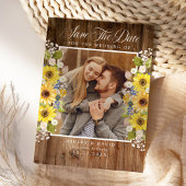 Rustic Sunflower String Lights Foto slaat de datum Save The Date